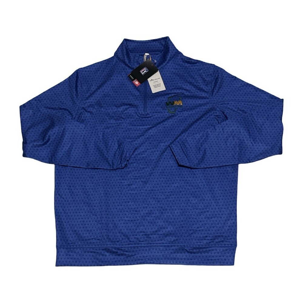 Peter Millar Size Medium Waste Management Phoenix Open Quarter Zip Blue Skulls